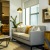 a living room with a couch and a table